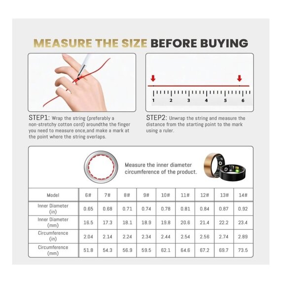 Smart Ring for Women, Men, Health Fitness Tracker Rings #14 - Picture 6 of 8